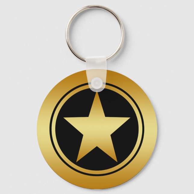 GOLD FRAMED STAR KEY RING (Front)