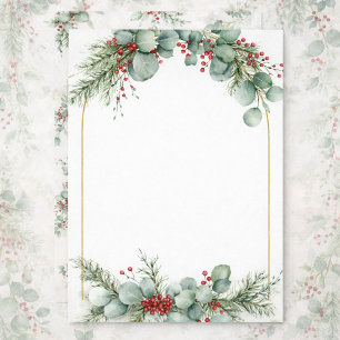 Gold-Framed Winter Wedding Invitation