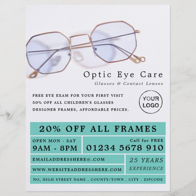 Gold Frames, Optician, Technical Practitioner Flyer (Front)
