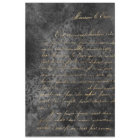 Gold French Script on Distressed Grey Decoupage
