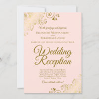 Gold Frills & Blush Pink Elegant Wedding Reception