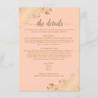 Gold Frills Elegant Coral Peach Wedding Details