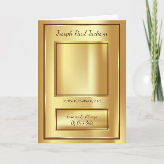 Gold Funeral Obituary Folded Program Programme