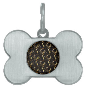 gold galaxy pet ID tag