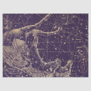 Gold Galaxy Star Map Series Design 3 Tissue Paper
