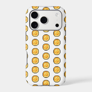 Gold Gaming Coin 8-Bit Pixel Style Pattern