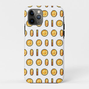Gold Gaming Coin 8-Bit Pixel Style Pattern iPhone 11 Pro Case