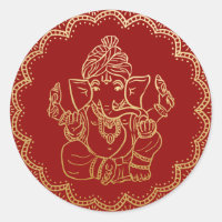 Gold Ganesh | Indian God Red Wedding