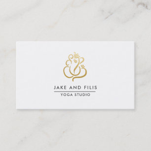 Gold Ganesh Indian God Yoga Studio Business Card