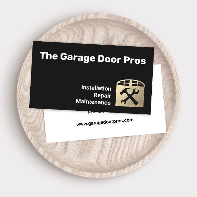 Gold Garage Door Installation and Repair Business Card (Creator Uploaded)