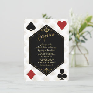 Gold Gatsby Casino Art Deco Wedding Reception Invitation