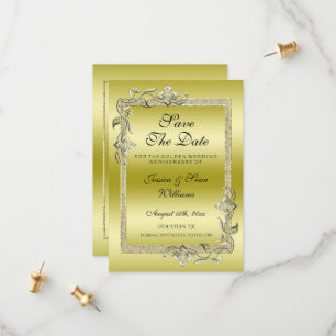 Gold Gem & Glitter 50th Golden Wedding Anniversary Save The Date