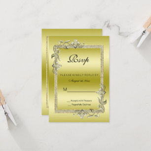 Gold Gem & Glitter 50th Golden Wedding RSVP