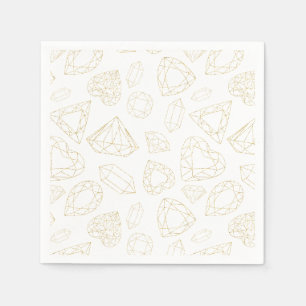 Gold Gem Pattern Birthday Party Napkins