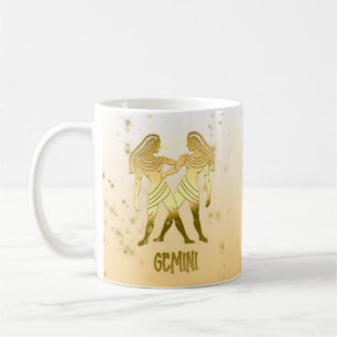 Gold Gemini Astrology Horoscope Zodiac Sign Coffee Mug