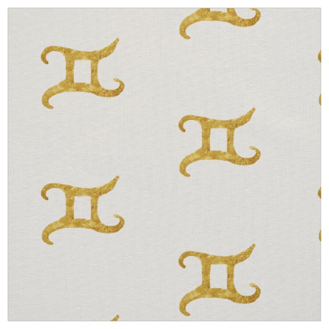 Gold Gemini Astrology Sign Fabric (Swatch)