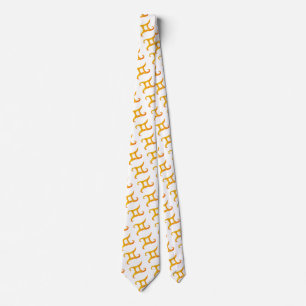 Gold Gemini Astrology Sign Tie