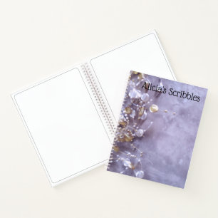 Gold Gems on Lavender Personalised Chic Notebook