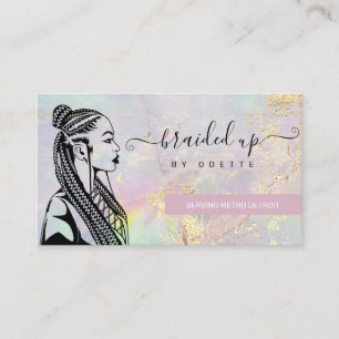 Gold Gemstone Braider Braid Stylist  Business Card
