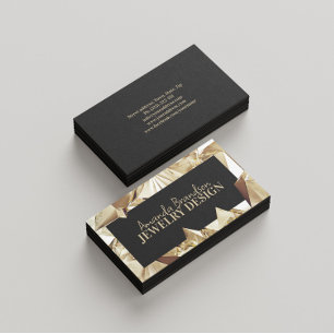 Gold Gemstone Diamond Jeweller Jewellery Design Business Card