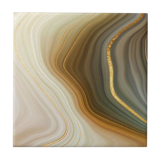 Gold Geode Style (Marble) Ceramic Tile (Front)
