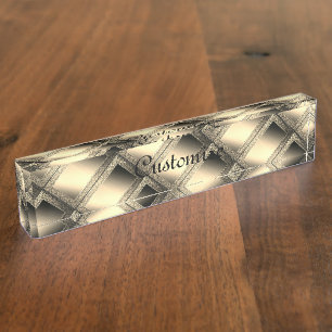 Gold Geometric Abstract Nameplate