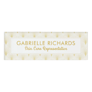 Gold Geometric Art-Deco Pattern Name Tag
