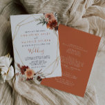 Gold Geometric Boho Floral Front & Back Wedding Invitation<br><div class="desc">This gold geometric boho floral front and back wedding invitation is perfect for a classic wedding. The design features elegant burgundy,  brown,  white,  blush fall flowers,  inspiring artistic beauty.

Save paper by including more details on the back of the invitation instead of on a separate enclosure card.</div>