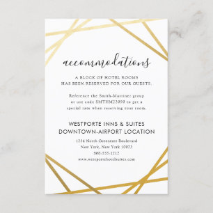 Gold Geometric Border Modern Hotel Info Enclosure Card