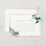 Gold Geometric Chic Eucalyptus Honeymoon Wish   Enclosure Card<br><div class="desc">This gold geometric chic eucalyptus honeymoon wish enclosure card is perfect for a rustic wedding. The design features green eucalyptus foliage adorning a gold geometric frame.</div>