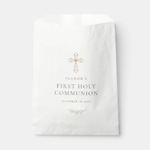 Gold Geometric Cross First Holy Communion Favour Bags