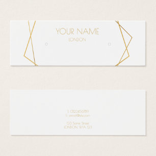 Gold geometric earring display card