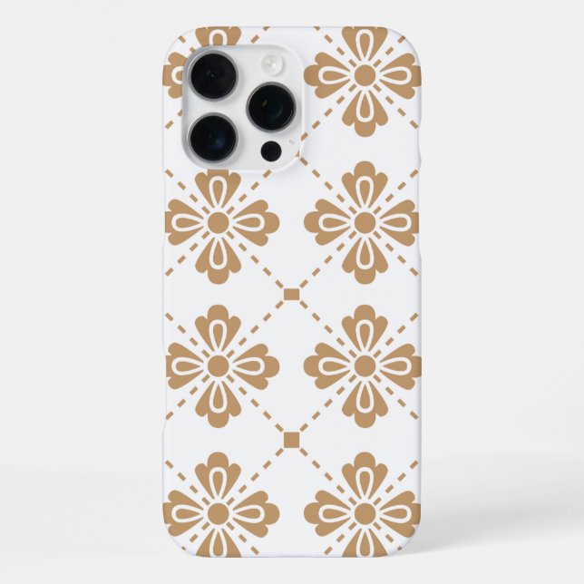 "Gold Geometric Flower" Elegant Pattern Phone Case (Back)
