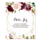 Gold geometric Green Burgundy Floral Date Jar Sign