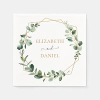 Gold Geometric Greenery Eucalyptus Personalised