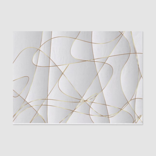 Gold Geometric Lines Tissue Paper (Front)