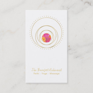 *~*  Gold Geometric Lunar Sacred Geometry Boho Business Card