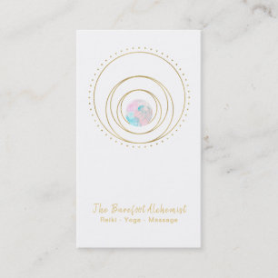 *~*  Gold Geometric Mandala Sacred Geometry Boho Business Card