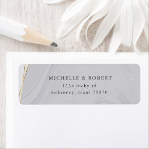 gold geometric marble Return Address Label