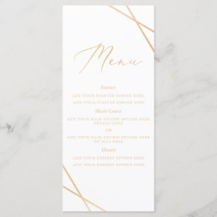 Gold Geometric Menu Card