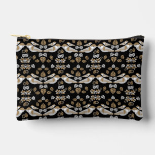 Gold Geometric Modern Abstract Bird Art Accessory Pouch