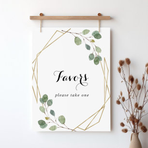 Gold Geometric Modern Calligraphy Favours Sign