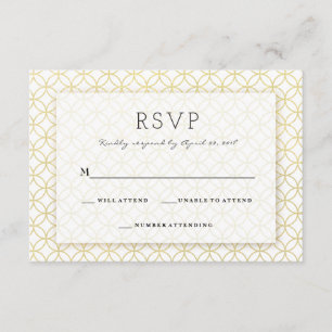 Gold Geometric Modern Wedding RSVP Card