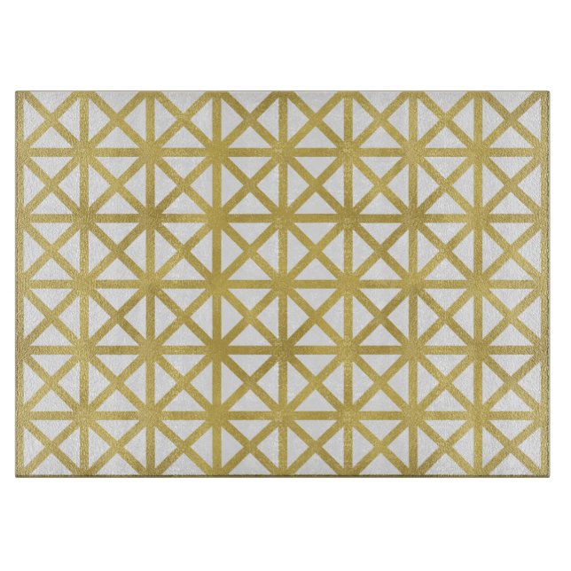 Gold Geometric Pattern Cutting Board (Front)