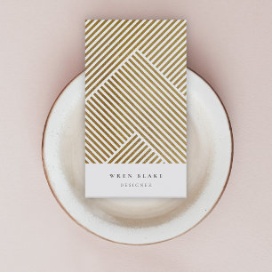 Gold Geometric Pattern Elegant Sophisticated Luxe Business Card