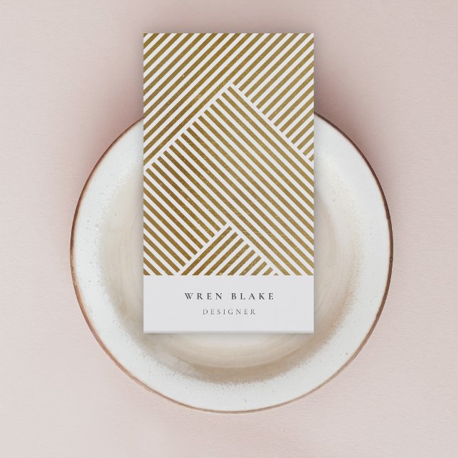 Gold Geometric Pattern Elegant Sophisticated Luxe Business Card (Creator Uploaded)