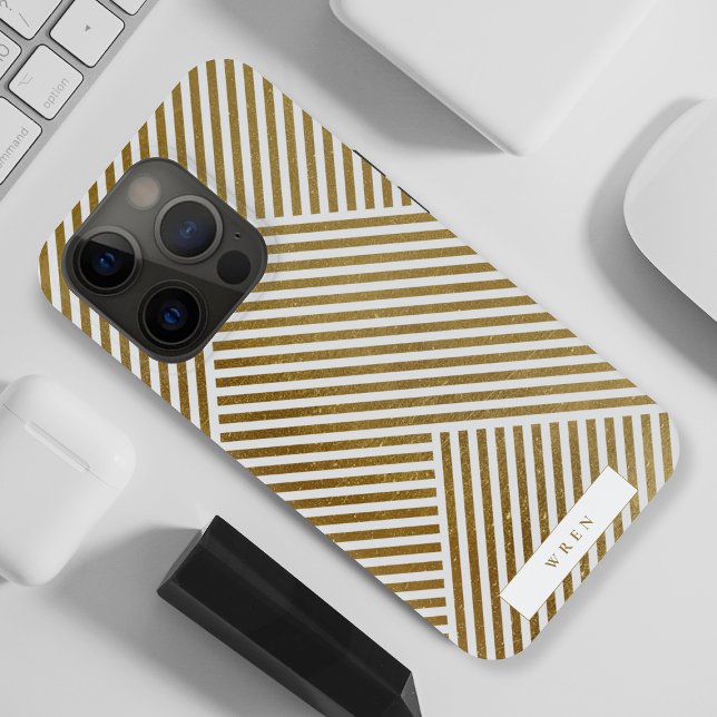 Gold Geometric Pattern Elegant Sophisticated Luxe Case-Mate iPhone Case (Creator Uploaded)