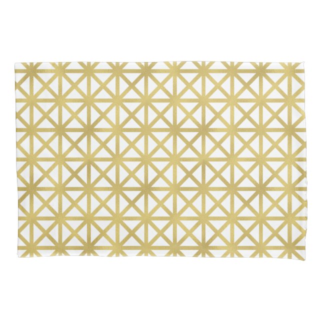 Gold Geometric Pattern Pillowcase (Front)
