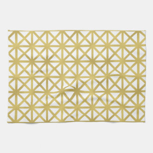 Gold Geometric Pattern Tea Towel