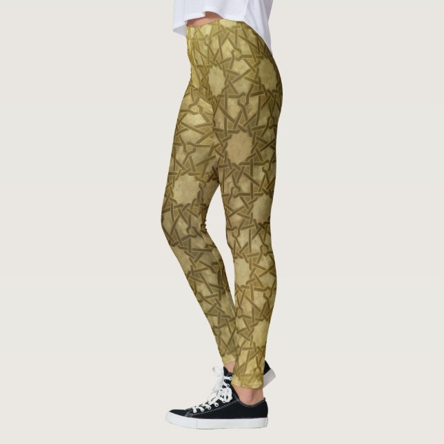 Gold Geometric Shapes Leggings (Left)